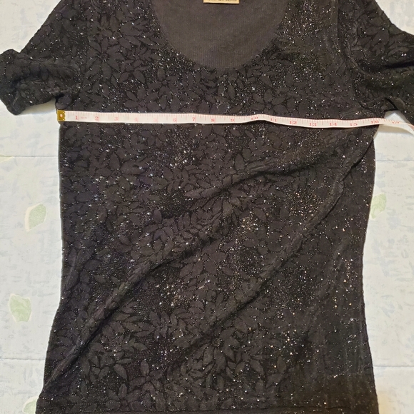 Susan Lawrence black shimmery top - Picture 5 of 8